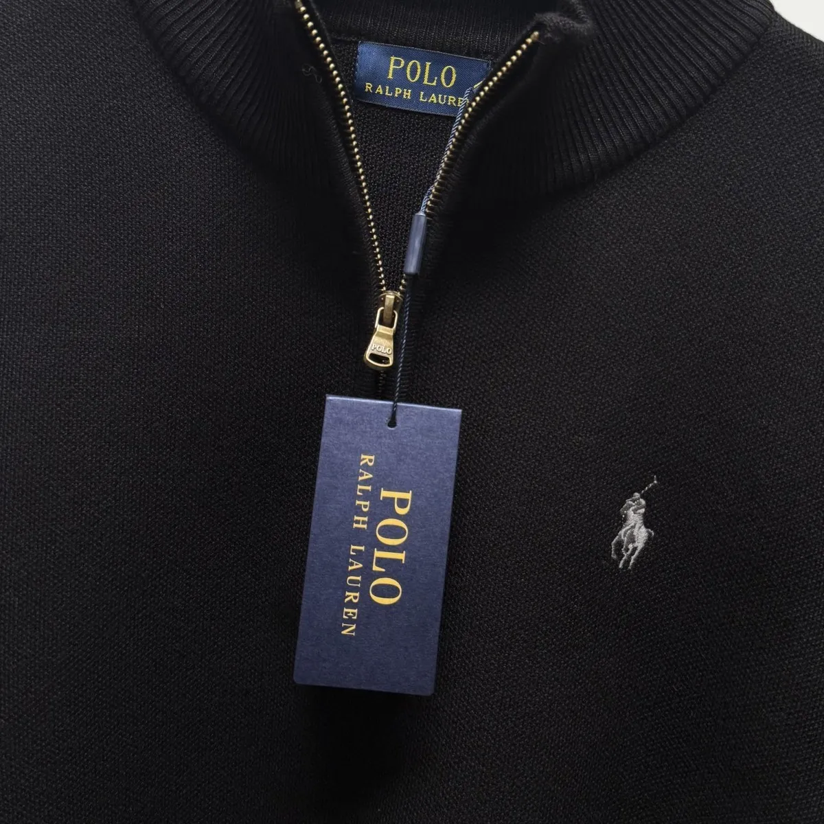 P260 Ralph Lauren half-pull stand-up collar sweater and sweater Color: Black Gray Treasure Size: S-XXL 1:1 same style, model number (RL15745)